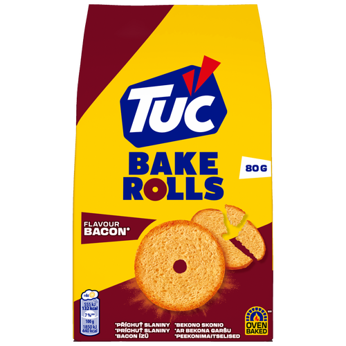 Tuc Bake Rolls bacon ízű kétszersült 80 g