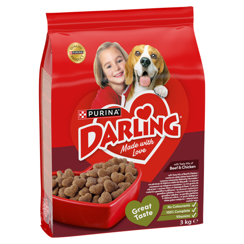 Purina Darling teljes értékű állateledel felnőtt kutyák számára marha és csirke keverékével 3 kg