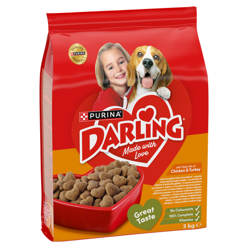 Purina Darling teljes értékű állateledel felnőtt kutyák számára csirke és pulyka keverékével 3 kg