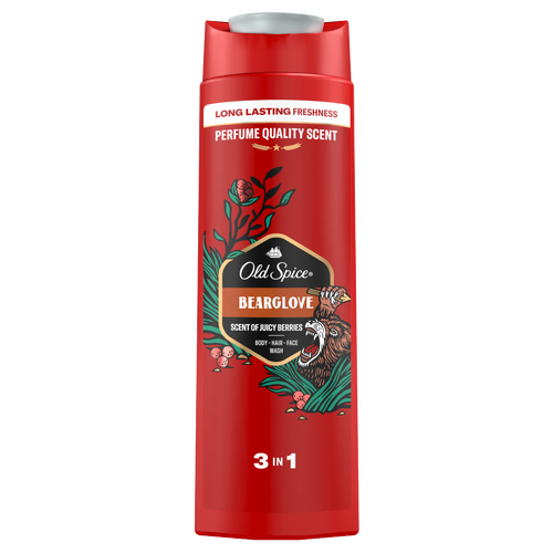 Old Spice Bearglove Férfi 3 az 1-ben Sampon és Tusfürdő, 400 ml
