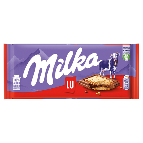Milka alpesi tejcsokoládé ropogós keksszel 87 g