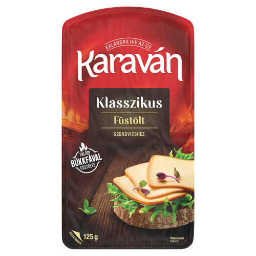 Karaván szeletelt füstölt zsíros ömlesztett sajt 125 g