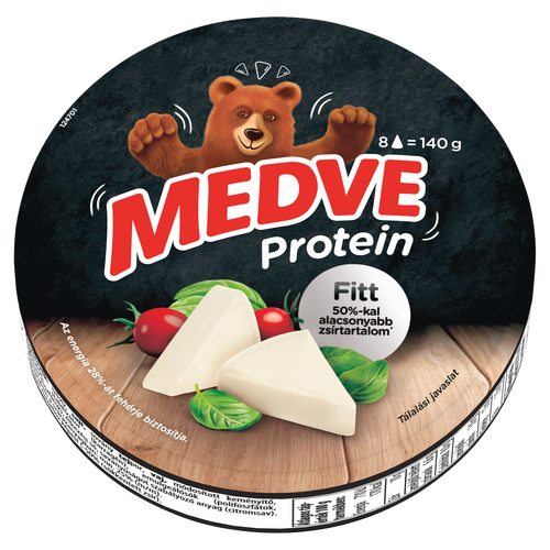 Medve Protein, fitt natúr kenhető, félzsíros ömlesztett sajt 8 x 17,5 g (140 g)
