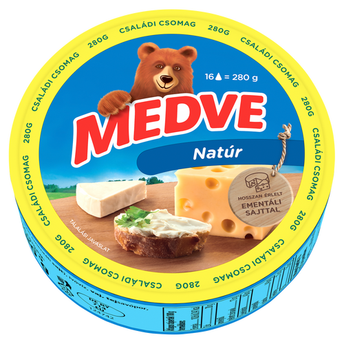 Medve natúr kenhető, zsíros ömlesztett sajt 16 x 17,5 g (280 g)