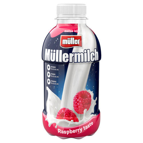 Müller Müllermilch málna ízű zsírszegény tejital 400 g