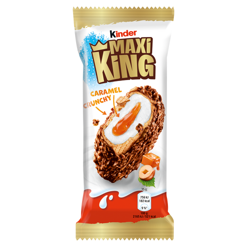 Kinder Maxi King lágy karamellás és tejes krémmel töltött ostya 35 g