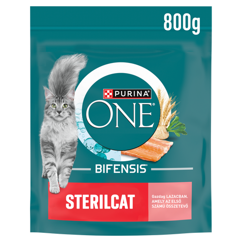 Purina One Sterilcat lazacban és búzában gazdag teljes értékű állateledel felnőtt macskáknak 750 g