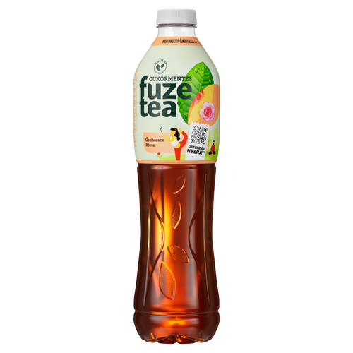 Fuze Tea energiamentes, szénsavmentes őszibarack- és rózsaízű üdítőital fekete tea kivonattal 1,5 l