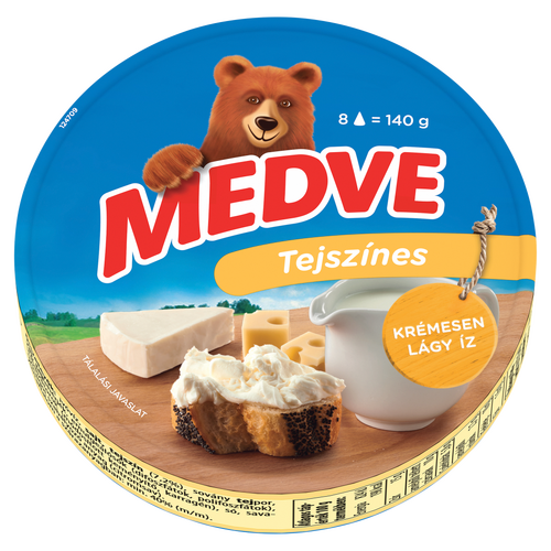 Medve tejszínes kenhető, félzsíros ömlesztett sajt 8 x 17,5 g (140 g)