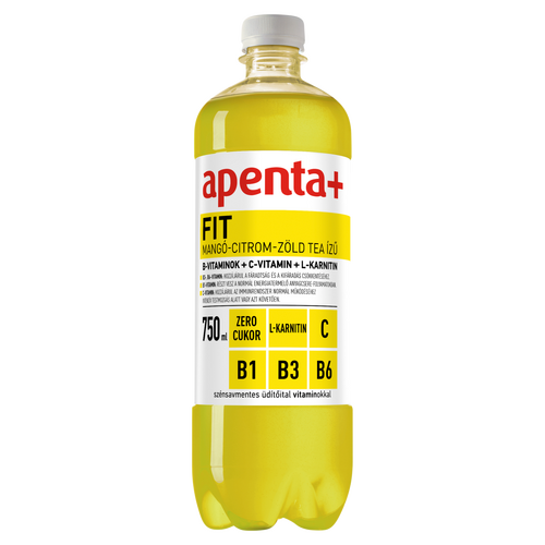 Apenta+ Fit mangó-citrom-zöld tea ízű szénsavmentes, energiamentes üdítőital édesítőszerekkel 750 ml